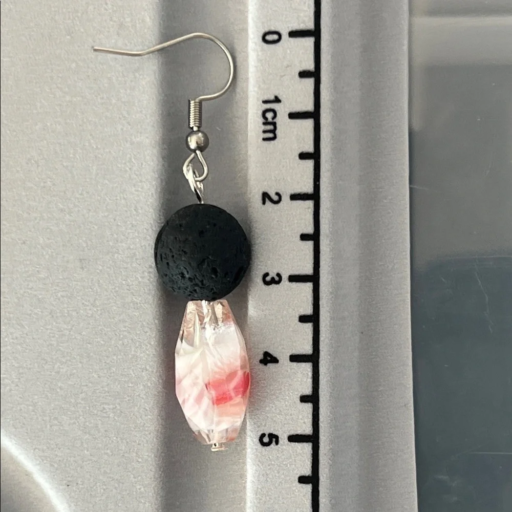 Artisan Black Lavastone Diffuser and Glass  Earrings